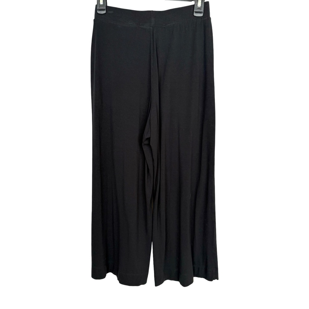 Peruvian Connection Twyla Cropped Wide
Leg Pants Black Jersey Knit Pull On - Picture 4 of 7